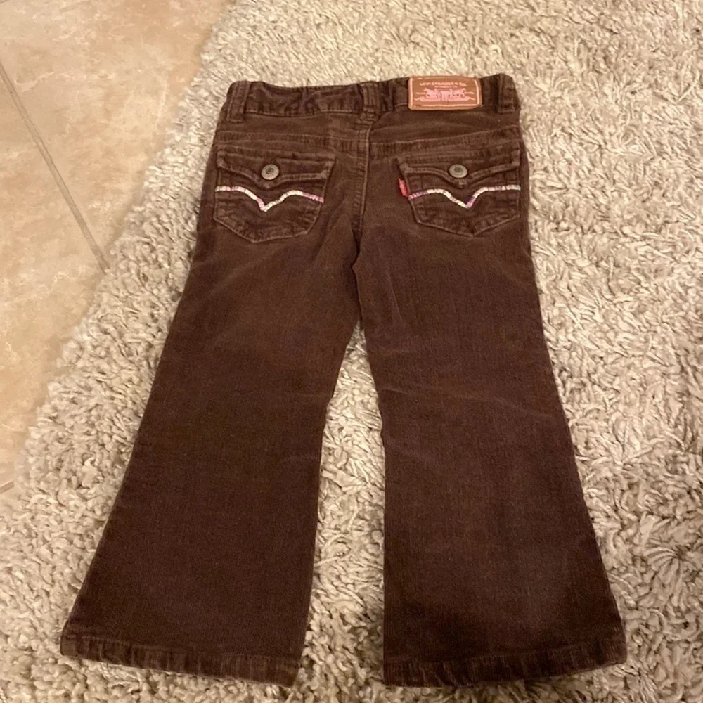Levi’s Brown stretch corduroy with pink and purple yarn accents 2T